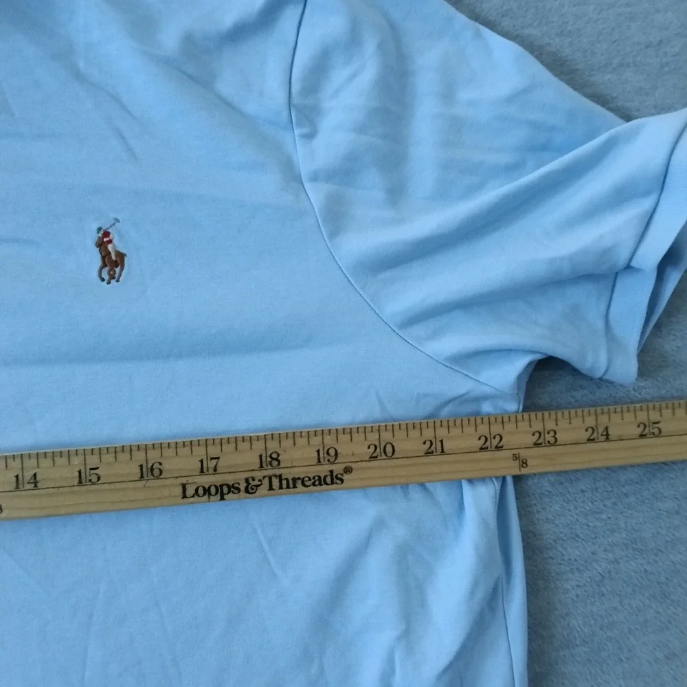 Polo Ralph Lauren Mens Classic Fit Light Blue Short Sleeve Polo Shirt Large